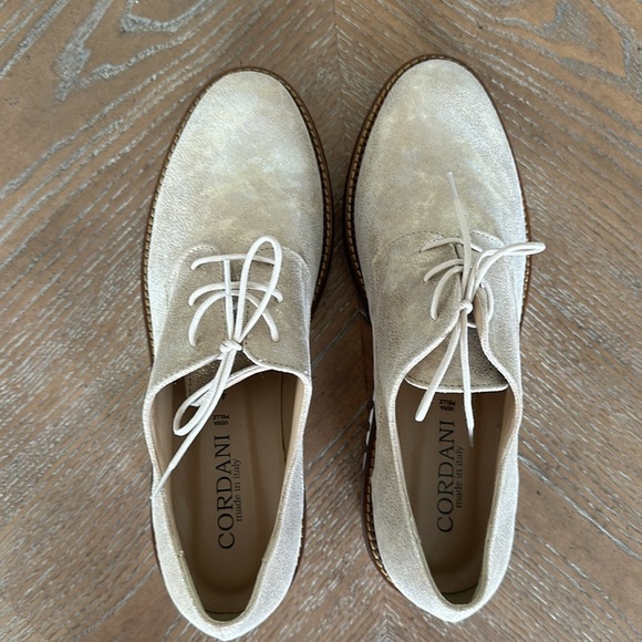 CORDANI Afton Platform Derby Gold Lace Up Loafer EU 41 Almond Toe NWOT Nordstrom - Picture 2 of 12